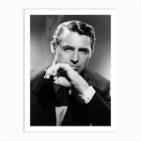 Cary Grant Smoking A Cigarette Art Print