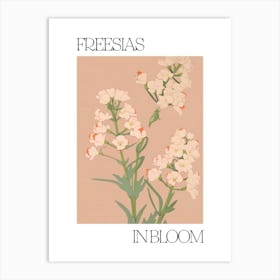 Freesias In Bloom Flowers Bold Illustration 4 Art Print