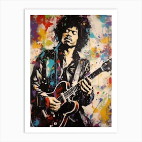 Jimi Hendrix Abstract Portrait 1 Art Print