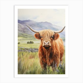 A Clear Day In The Highlands With A Curious Cow Art Print