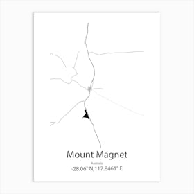 Mount Magnet,Australia Minimalist Map Art Print