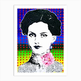 Lady - retro - flower- collage Art Print