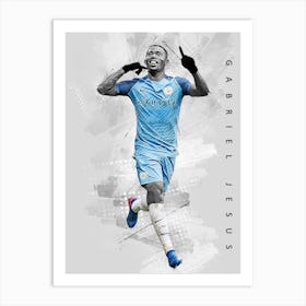 Gabriel Jesus Manchester City Fc Premier League Art Print