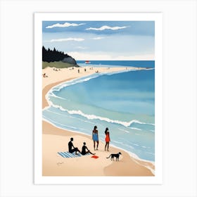 People On The Beach Painting (16) Art Print