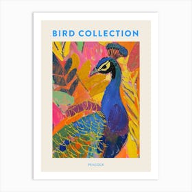 Colourful Brushwork Peacock 1 Poster Art Print