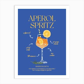 Aperol Spritz Blue Art Print