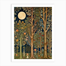 William Morris Rose Moon In The Forest Art Print