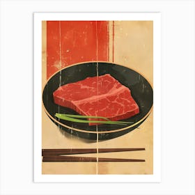 Wagyu Beef Mid Century Modern 3 Art Print