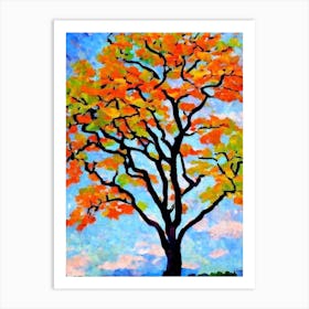 Japanese Zelkova 1 tree Abstract Block Colour Art Print