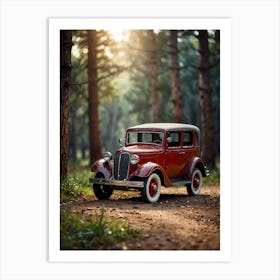 Old Car In The Woods Art Print