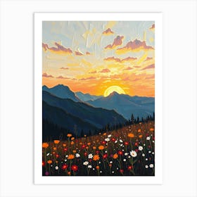 Sunset In The Mountains 37 Art Print