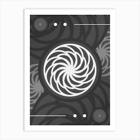 Abstract Geometric Glyph Array in White and Gray n.0050 Art Print