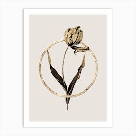 Gold Ring Didier's Tulip Glitter Botanical Illustration Art Print