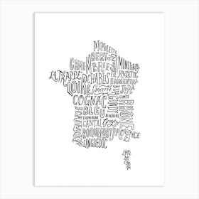 French Food Map  Art Print