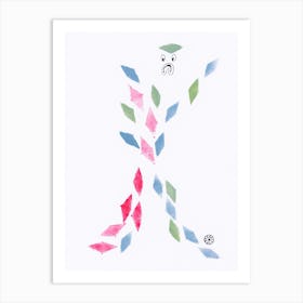 Sad Arlekin - minimal geometric abstract kids children play room vertical Art Print