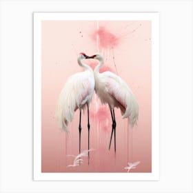 Two Cranes Kissing Art Print