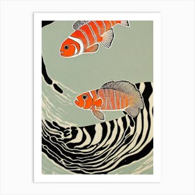 Clownfish Linocut Art Print