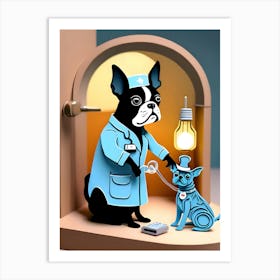 Boston Terrier-Reimagined 137 Art Print