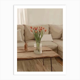 Tulips In Vase Art Print