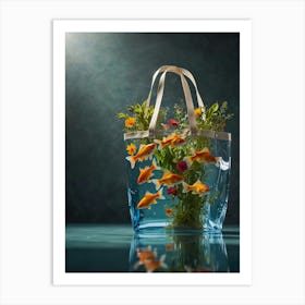 Goldfish In A Shopping Bag Art Print