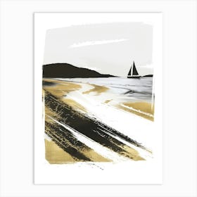 Sailboat On The Beach 2 Art Print