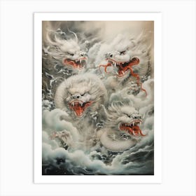 Japanese Dragon Illustration 5 Art Print