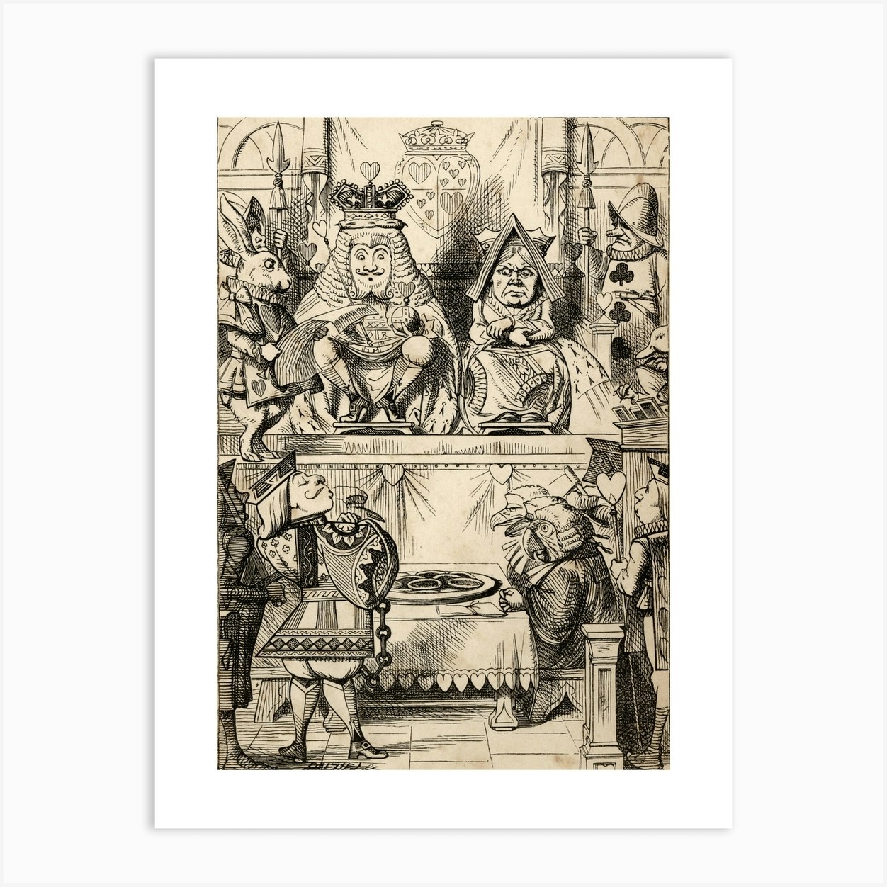 The Trial Of The Knave Of Hearts From Alices Adventures Art Print By Vintage Print And Poster Collection Fy