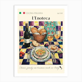 Lenoteca Trattoria Italian Poster Food Kitchen Art Print
