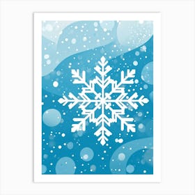 Abstract Vector Illustration Of A Merry Snowflake Nestled In Winter Frost Central On A Background A (2) Art Print