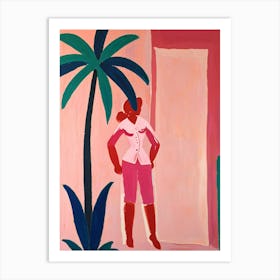 Woman In Pink Art Print