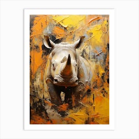 Rhinoceros Abstract Expressionism 2 Art Print