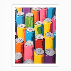 Colourful Soda Can Art Print