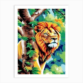 Lion In The Forest Art Print