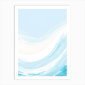 Blue Ocean Wave Watercolor Vertical Composition 135 Art Print