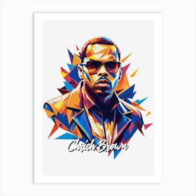 Chris Brown 02 Portrait Music WPAP Pop Art Art Print