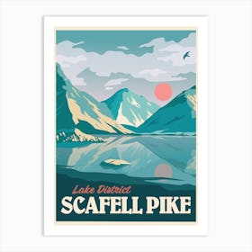 Scafell Pike Travel Poster Lake District Art Print