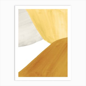 Yellow And White Abstract Painting Art Print