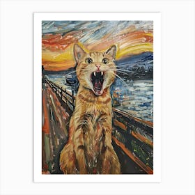 Fantastic Cat Screaming 17 Art Print