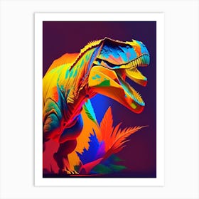 Giganotosaurus Primary Colours Dinosaur Art Print