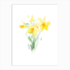 Watercolor Daffodils Art Print