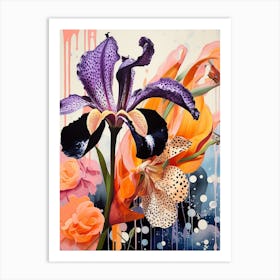 Surreal Florals Iris 1 Flower Painting Art Print