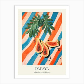 Marche Aux Fruits Papaya Fruit Summer Illustration 1 Art Print