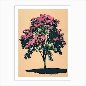 Alder Tree Colourful Illustration 3 1 Art Print