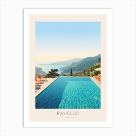 Ravello Italy Midcentury Modern Pool Poster Art Print