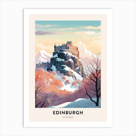 Vintage Winter Travel Poster Edinburgh Scotland 4 Art Print