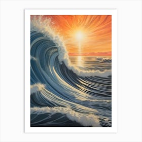 Sunset Over The Ocean 4 Art Print