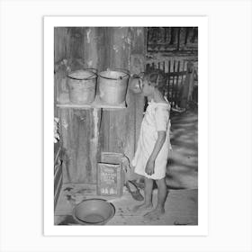 Daughter Of Sharecropper Drinking From Hollow Gourd, Near Marshall, Texas By Russell Lee Art Print