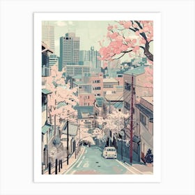 Tokyo Japan 4 Retro Illustration Art Print