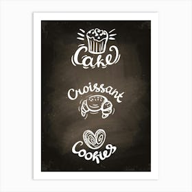 Chalkboard — Coffee poster, kitchen print, lettering Art Print