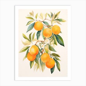 Oranges On A Branch Art Print